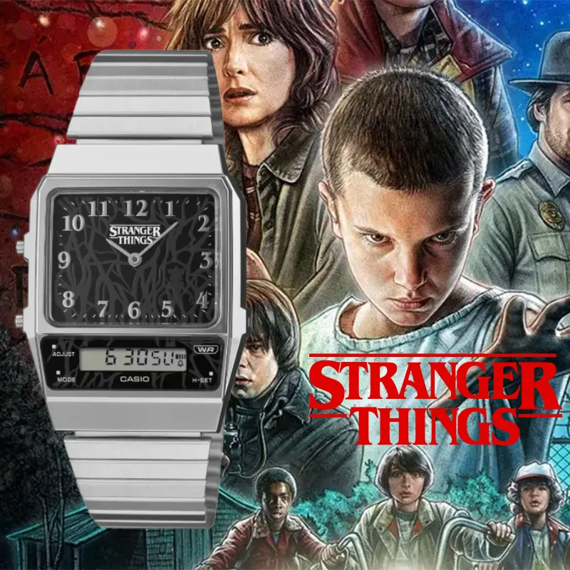 Casio X Stranger Things Vintage Black Dial Watch- AQ-800EST-1ADR